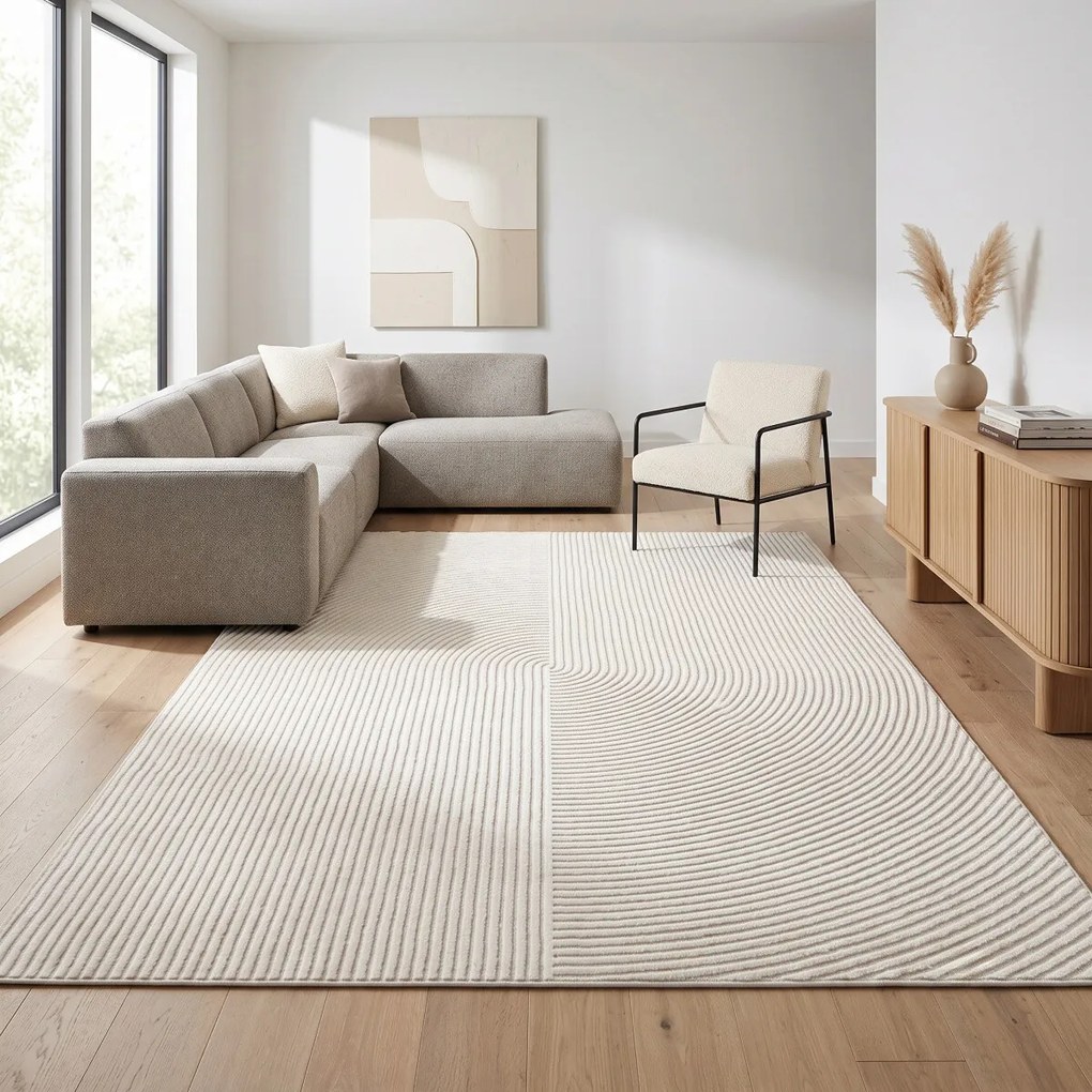 Angel Carpet, Kusový koberec Zafiro 19 Beige, 80x150, béžová, kancelária
