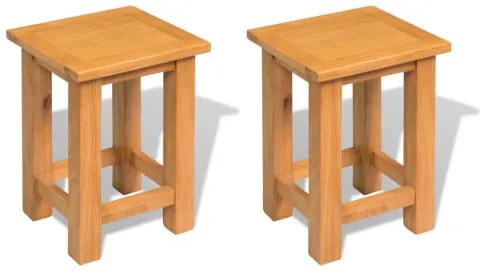 vidaXL Koncové stolíky 2 ks 27x24x37 cm dubový masív-