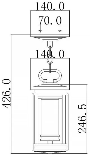 Kichler KL-SOUTH-HOPE8-S-Vonkajší luster na reťazi SOUTH HOPE 1xE14/60W/230V IP44