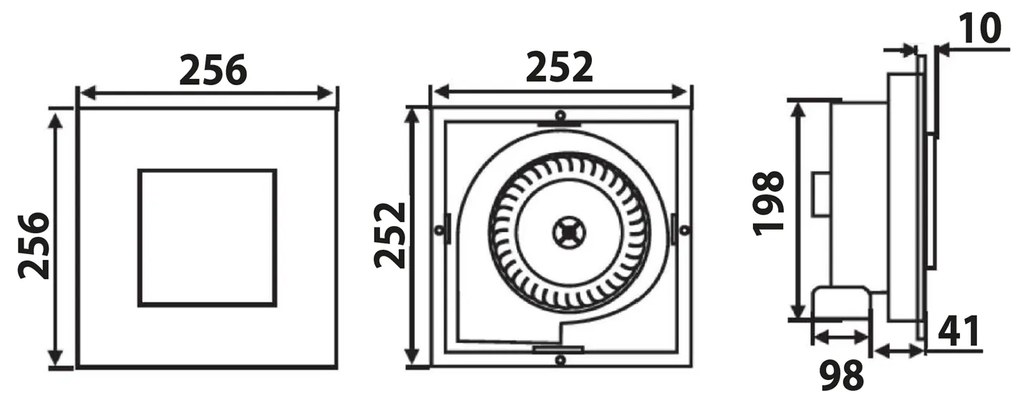 Sapho Sapho, TECTO kúpeľňový stropný ventilátor axiálny, 20 W, potrubie 100mm, biela, TC201