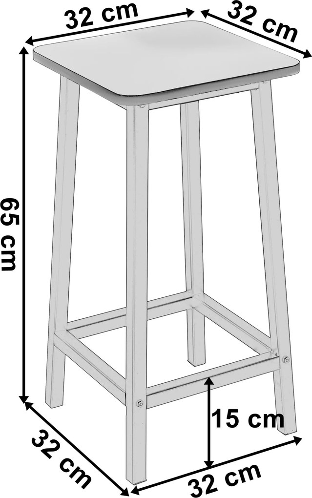 Barová židle Kent bílá/dub přírodní