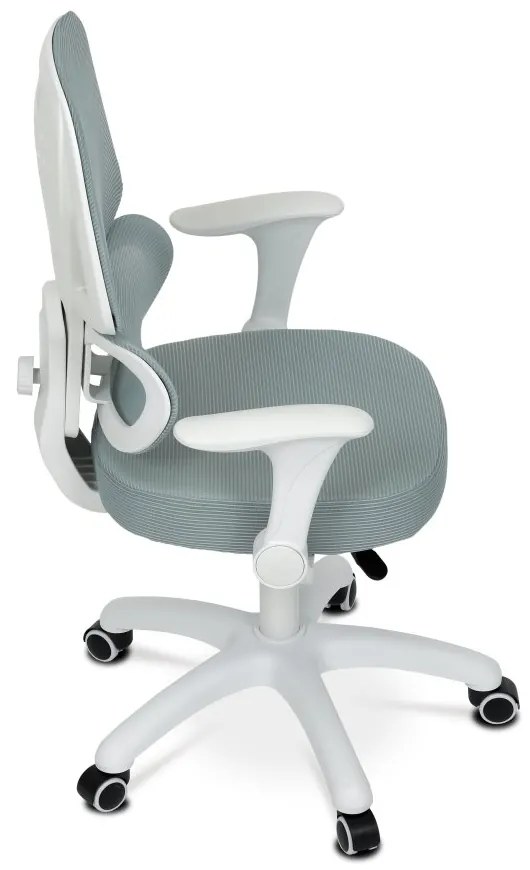 Detská pracovná stolička NANDU — sieť / látka, mentolová