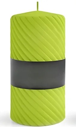 Parafínová svíčka Caroline Mat 7x14 cm světle zelená