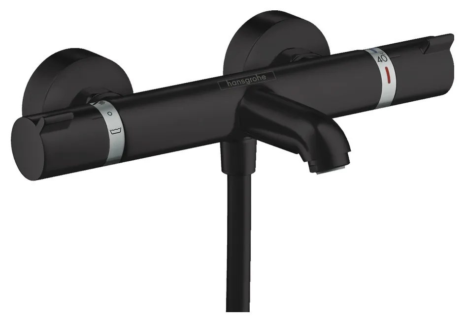 Hansgrohe Ecostat Comfort, termostatická vaňová batéria, čierna matná, HAN-13114670