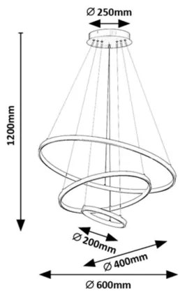 Rabalux 72346 - LED stmievateľný luster na lanku BELIZA LED/90W/230V 3000-6500K s diaľkovým ovládaním