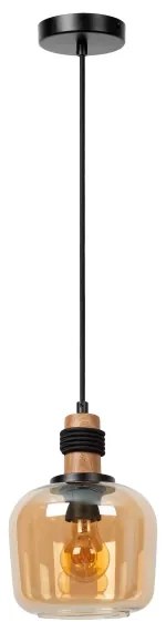 Lucide 45408/18/62 - Luster na lanku ILONA 1xE27/40W/230V pr. 18 cm čierna/béžová