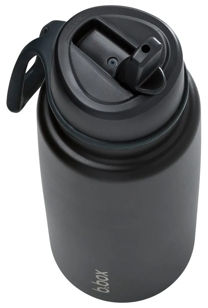 Antikorová termofľaša so slamkou 1 l - čierna