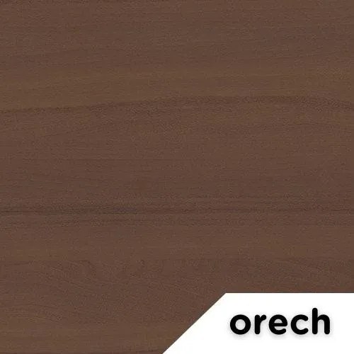 Výškovo nastaviteľný stôl OfficeTech Long, 260 x 80 cm, biela podnož, orech