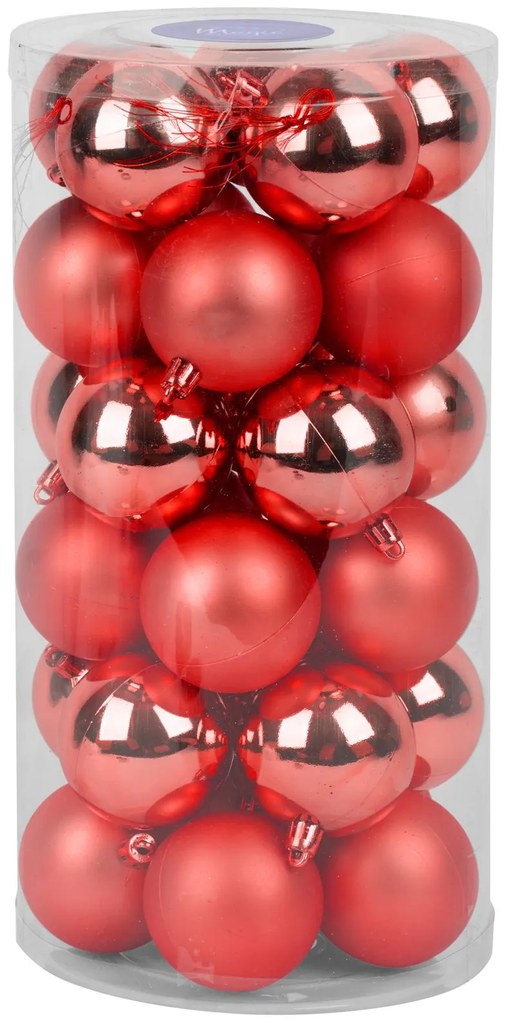 Gule MagicHome Vianoce, 30 ks, 6 cm, červené, mix, na vianočný stromček