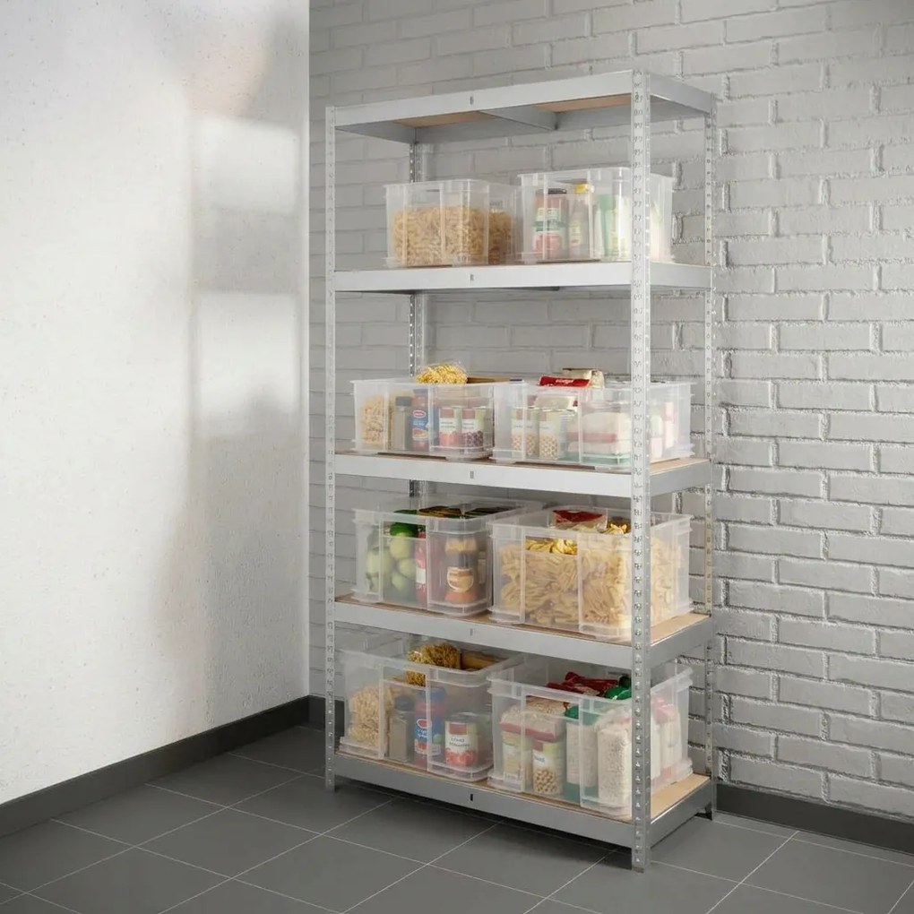 Keeeper Úložný box pre domácnosť aj dielňu, BRUNO L, 20,5L, 43 x 35 x 17,5 cm, transparentný
