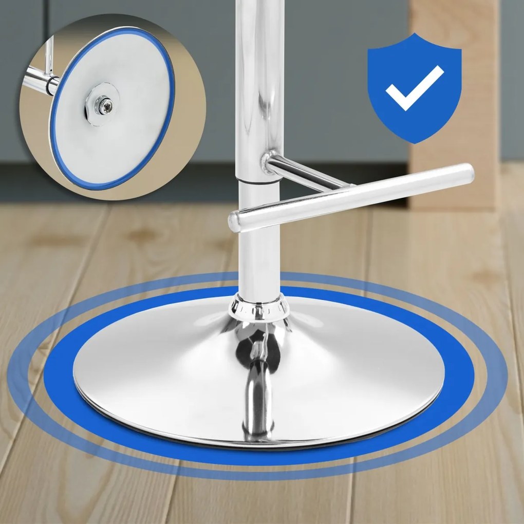 Barová stolička Damar - látka, chróm rám - sivá