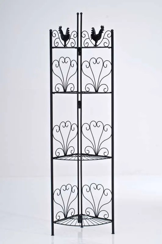 Kovová polica regál Mare - Čierna