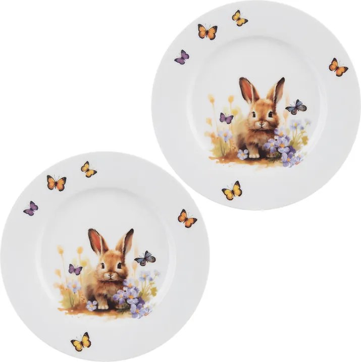 Sada porcelánových dezertných tanierov JAR zajac 20 cm 2 ks