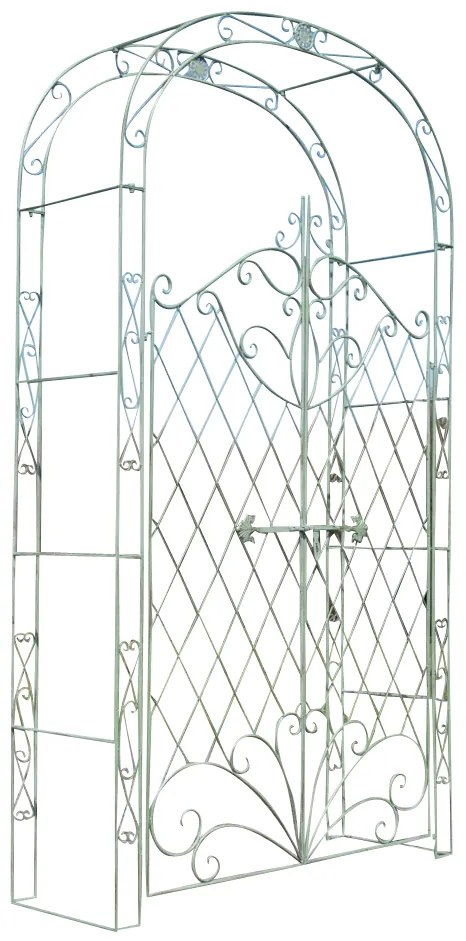 Oblúk na ruže Mel s bránkou - Zelená antik