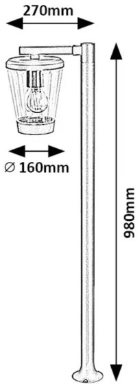 Rabalux 7269 - Vonkajšia lampa SAVANO 1xE27/40W/230V IP44
