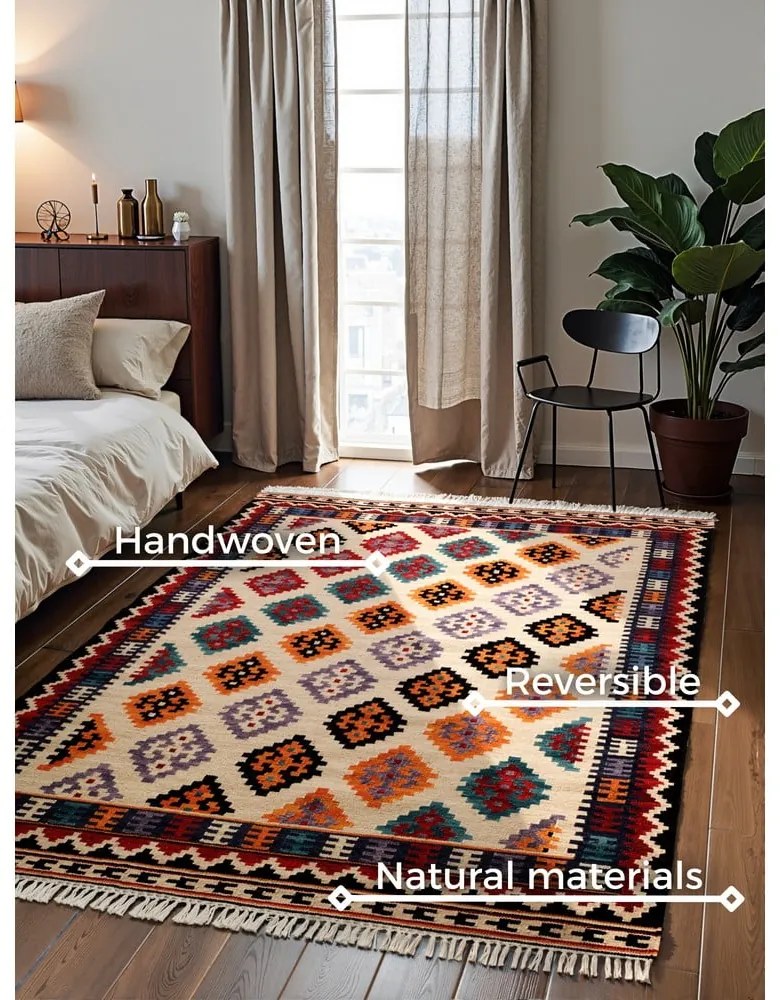 Červený obojstranný ručne tkaný vlnený koberec 160x230 cm Kamal Kian – Nouristan