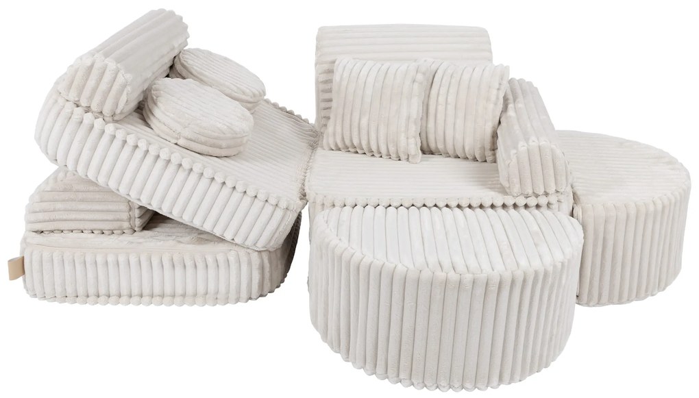 MeowBaby® Churros detská pohovka Max, Cotton Candy White