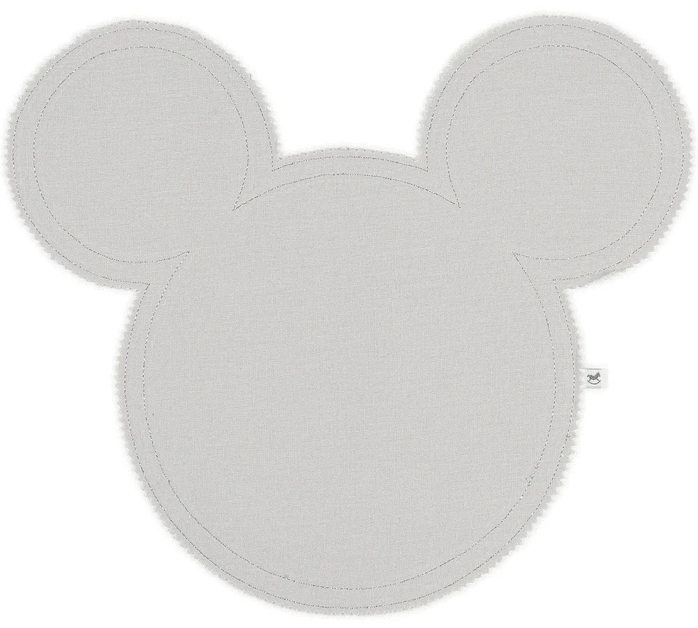 Ľanové prestieranie myška svetlosivá so striebrom 39x35cm