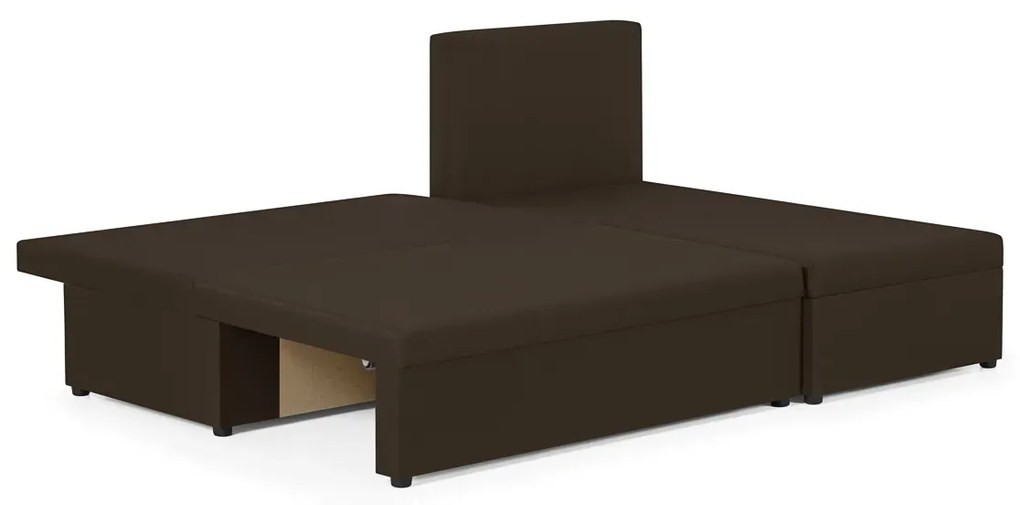 Rozkládací rohová sedací souprava TOMI Hnědá