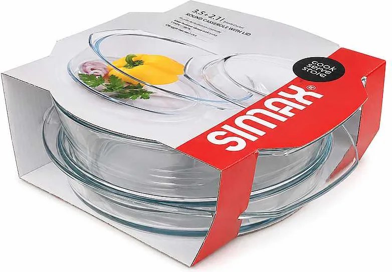 Simax Pekáč okrúhly s vekom 2,5 l + 1,2 l