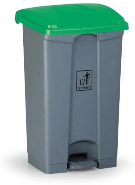 Nášľapný viacúčelový kôš na odpadky 87 l, 480 x 360 x 820 mm, zelená