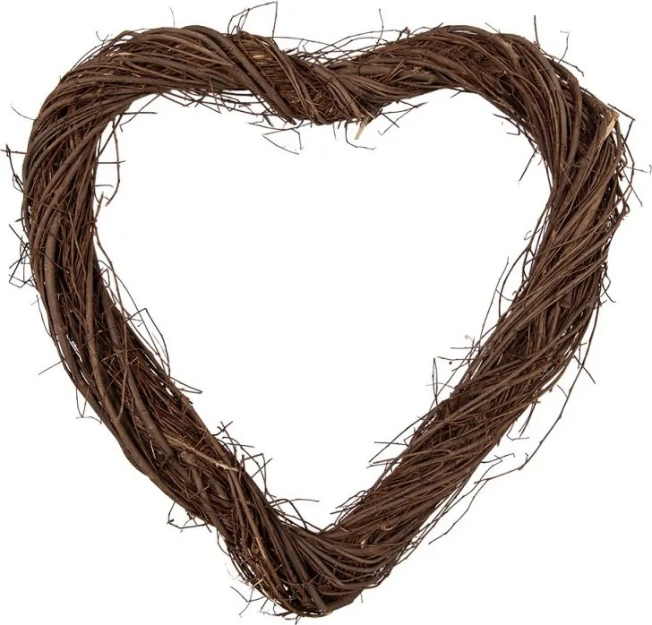 Prírodné hnedé prútené srdce Woodly S - 30*3*30 cm