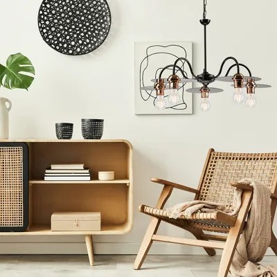 Industriálne závesné svietidlo ALICE 5 čierne