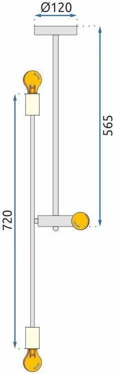 Toolight, závesné svietidlo 6xE27 APP1116-6CP, čierna-zlatá, OSW-01460