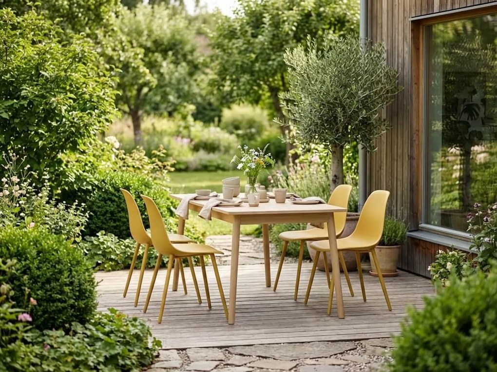 Jedálenská stolička OSAKA plastová, horčicová