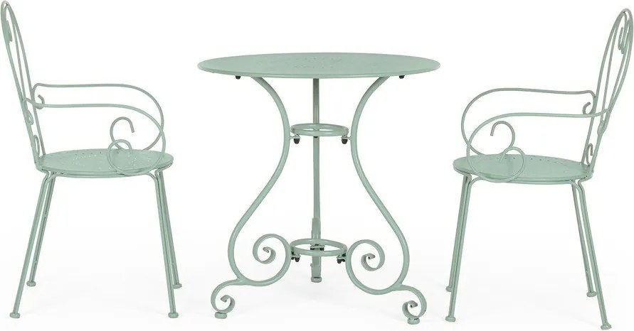 Kovová záhradná stolička v mentolovej farbe Etienne – Bizzotto