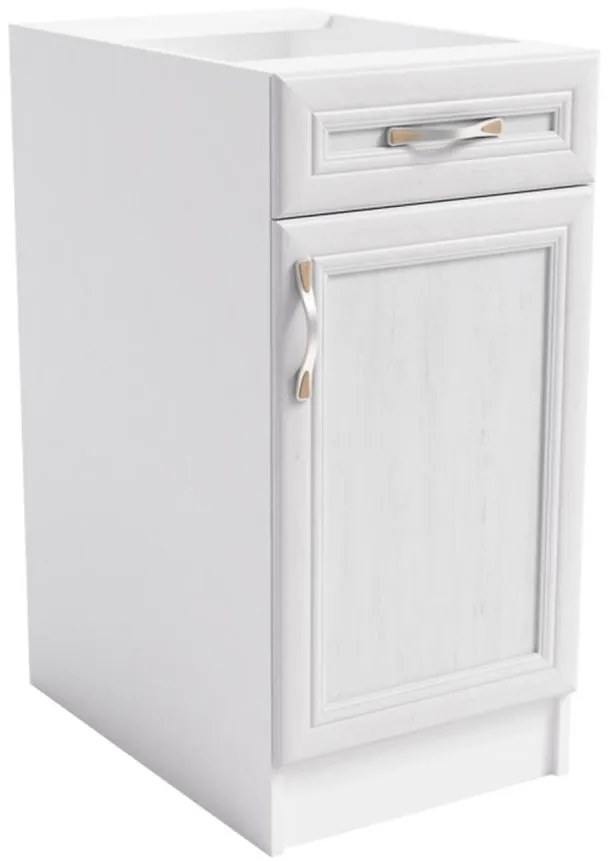 Skrinka do kuchyne Sycylia D40s1 P biela/dub lancelot