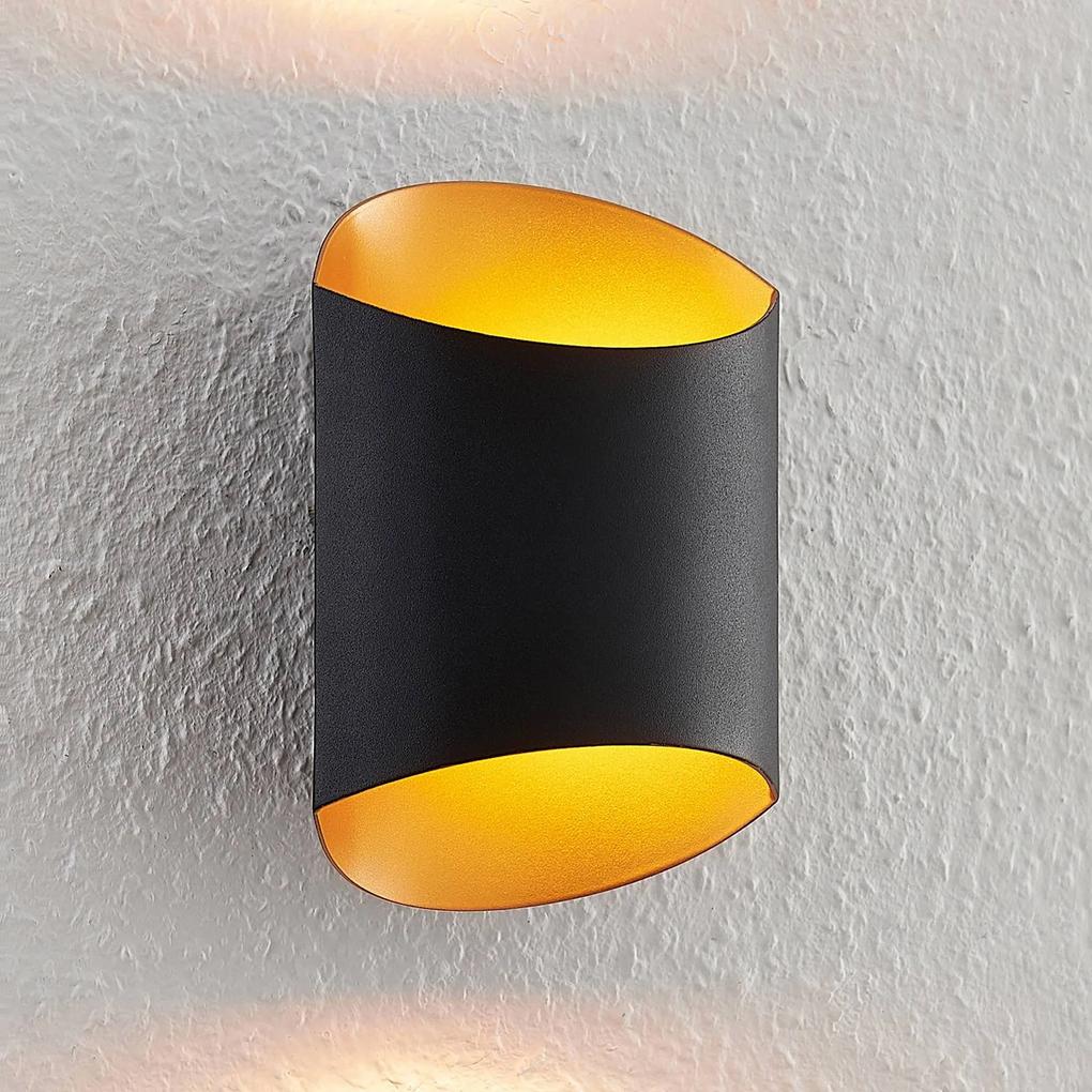Arcchio Ayaz nástenná LED, čierno-zlatá
