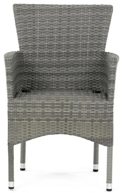 Autronic Záhradná stolička, kov, polyratan, sivá,AZC-S2118 GREY