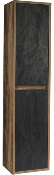 Kúpeľňová zostava Hampton Concrete 100 cm s umývadlom, skrinkami a zrkadlom tmavý betón/dub hunton