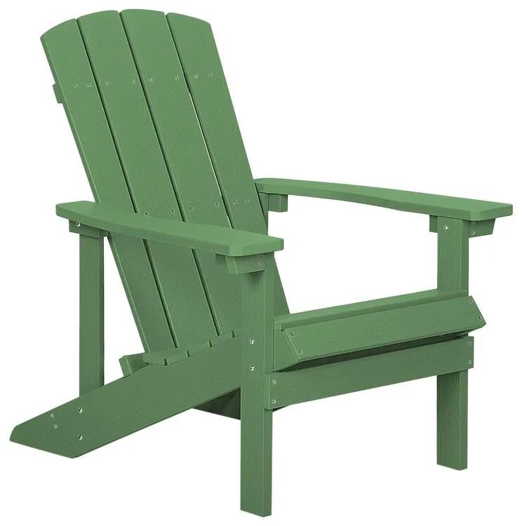 Záhradná stolička v zelenej farbe ADIRONDACK Beliani