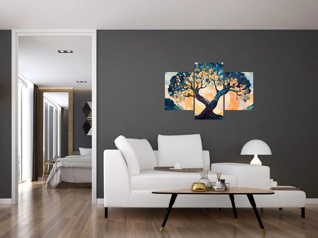 Obraz – Mozaika – slnko a strom II. (90x60 cm)