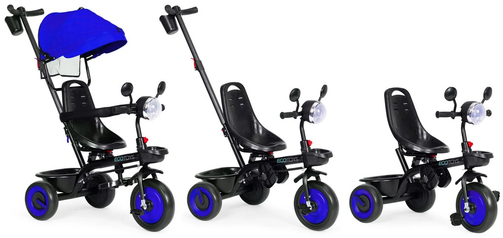 ECOTOYS Detská trojkolka 3v1, Blue