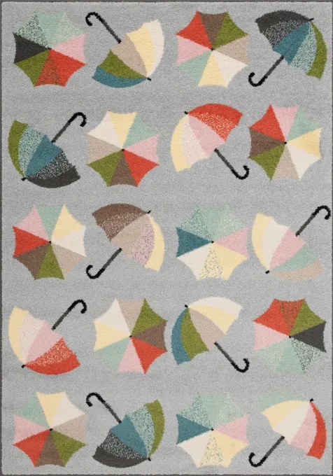 Koberec Funky Top Umbrellas svetlosivý