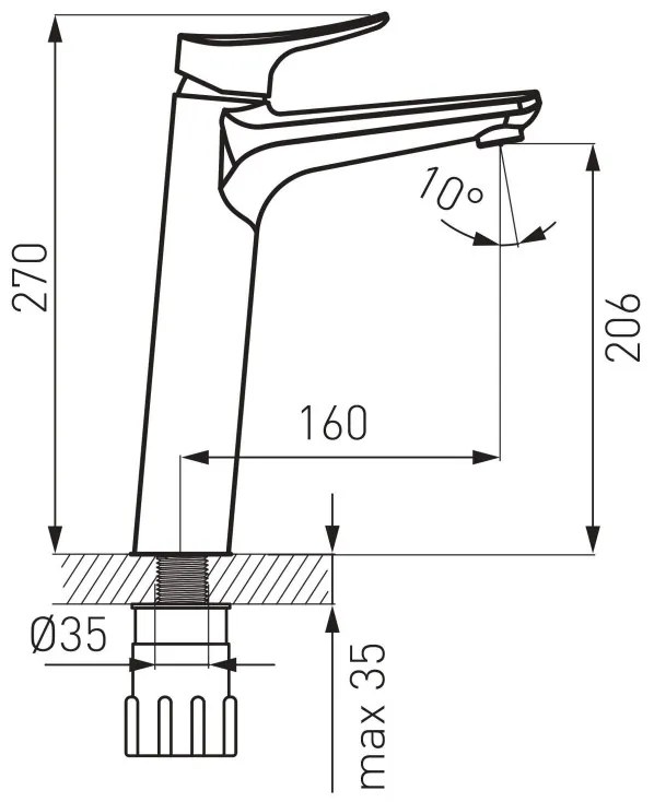 F-Design Brezza, vysoká umývadlová batéria, chróm lesklý, FD1-BRZ-2L-11