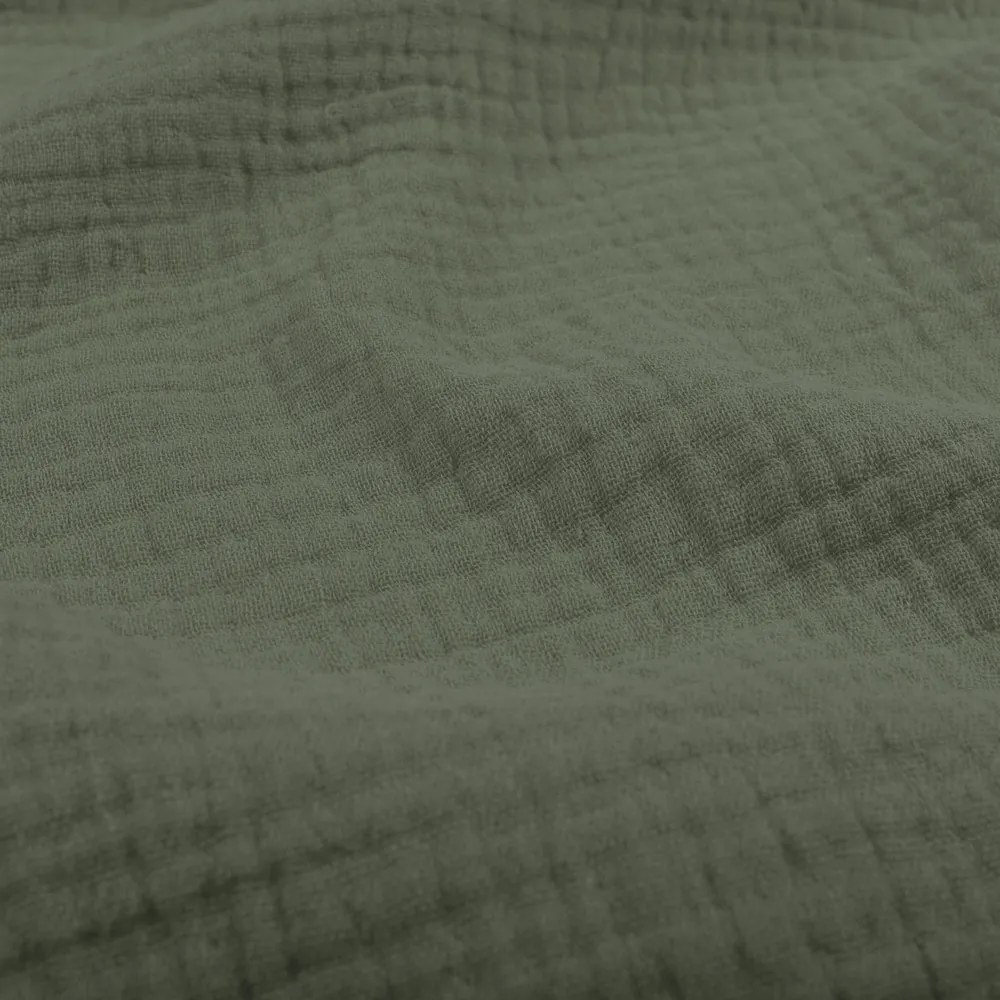 Biante Mušelínová obliečka na vankúš MSN-076 Zelená khaki 70 x 90 cm