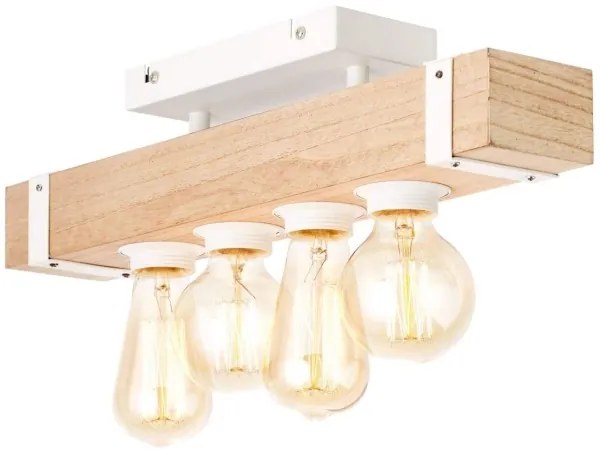 Brilliant - Luster prisadený WHITEWOOD 4xE27/30W/230V