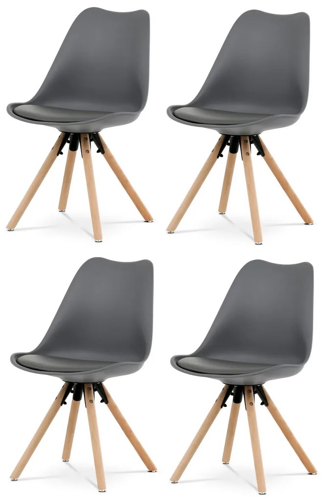 Súprava jedálenských stoličiek CT-762 GREY, 4 ks