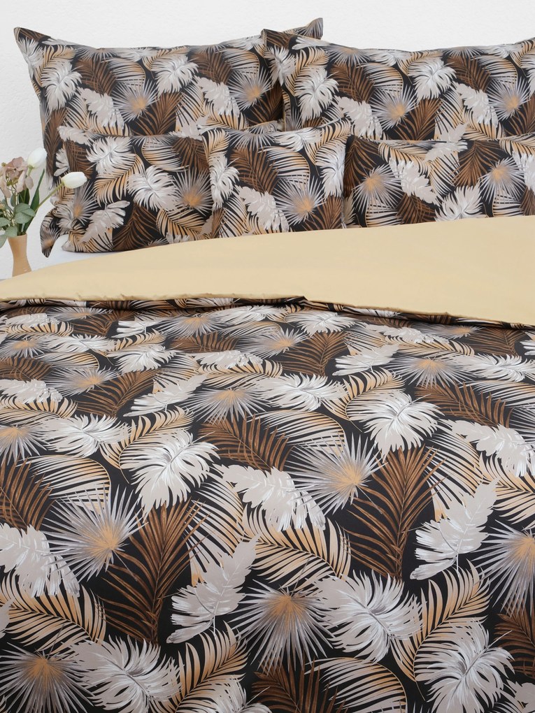 Bavlnené obliečky Renforcé – Taisa čierna/zlatá