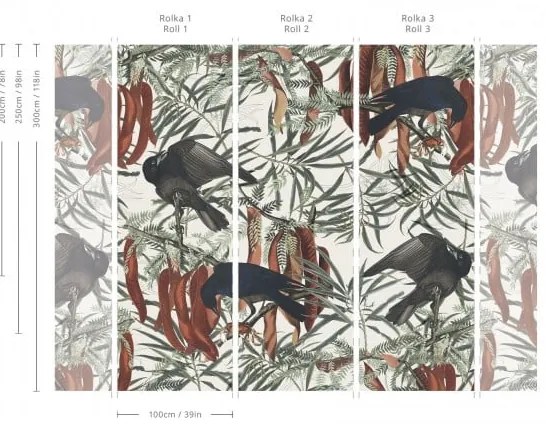 WALLCOLORS Crows wallpaper - tapeta POVRCH: Wallstick