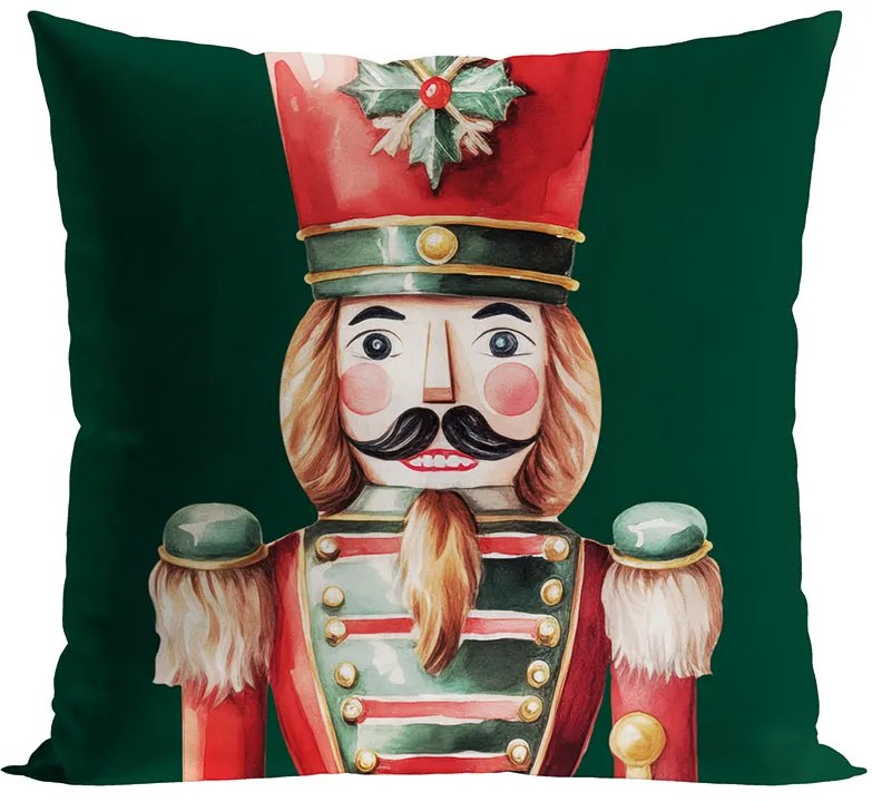 INTERMEDIC SK Obliečka na vankúš Velvet Luskáčik - zelený 45x45 cm