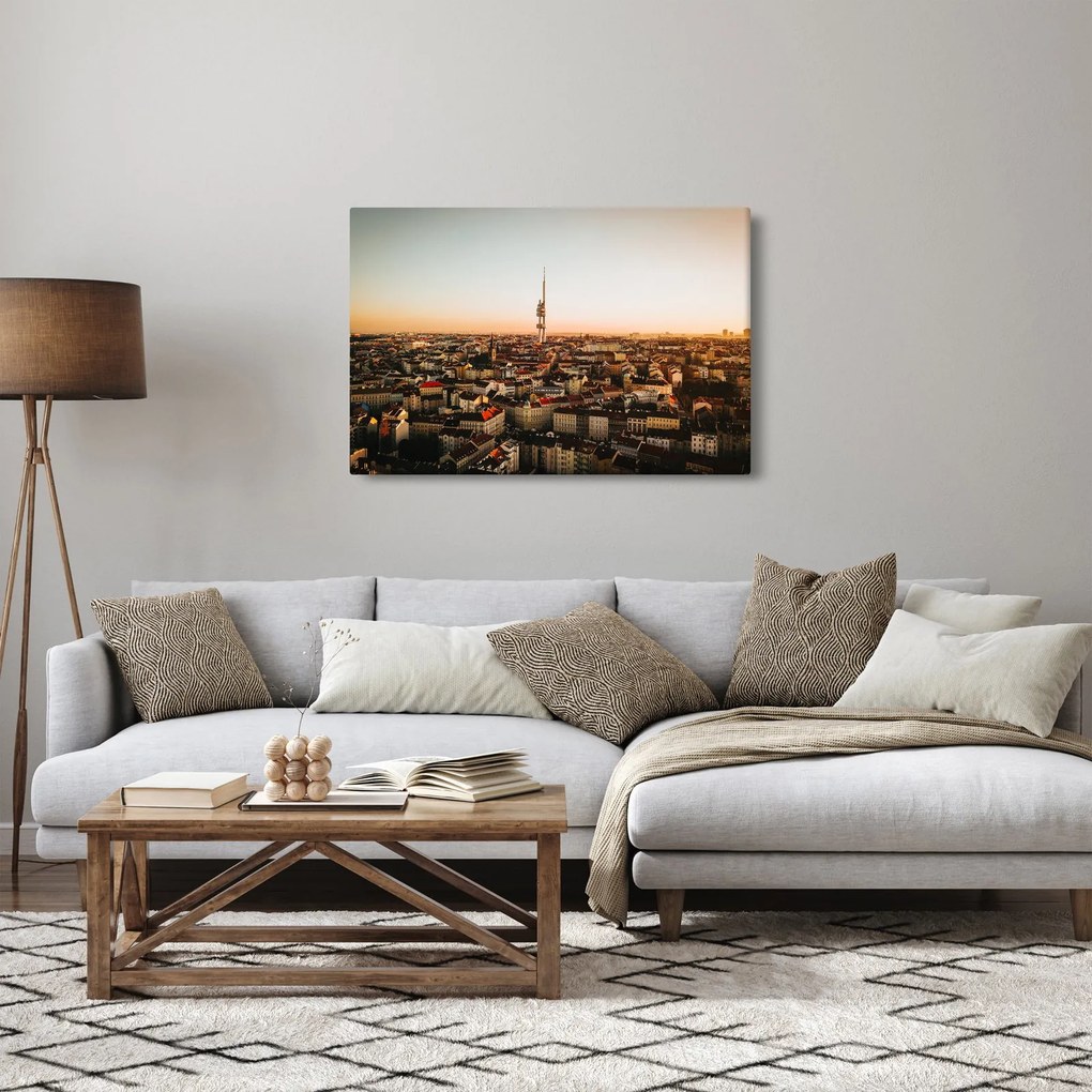 Obraz západu slnka nad Žižkovom (90x60 cm)