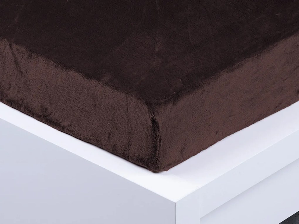 XPOSE® Detská mikroplyšová plachta Exclusive - tmavo hnedá 70x140 cm