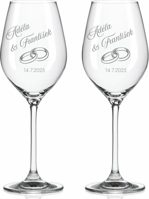 Svadobné poháre na víno Rings 2 ks
