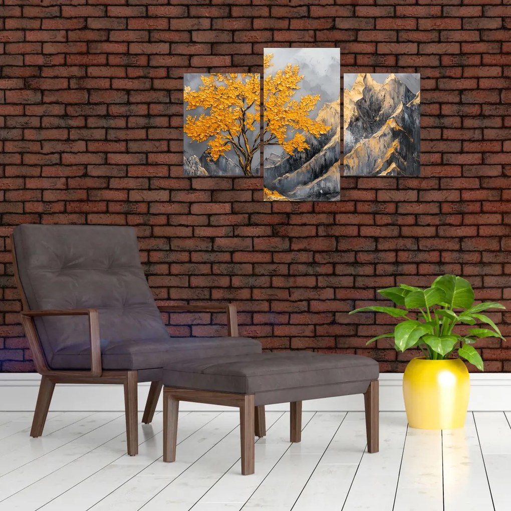 Obraz – Zlatý strom v horách (90x60 cm)