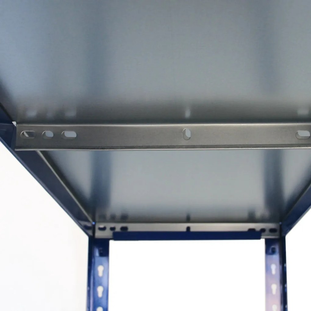 Bezskrutkový kovový regál 200x120x50cm L profil, 5 políc
